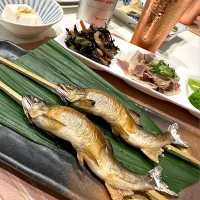 Snapdishの料理写真:鮎の塩焼き🔥😋