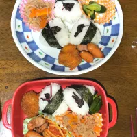 Snapdishの料理写真:私弁当🍱と　旦那朝ごはん😄|miimiさん