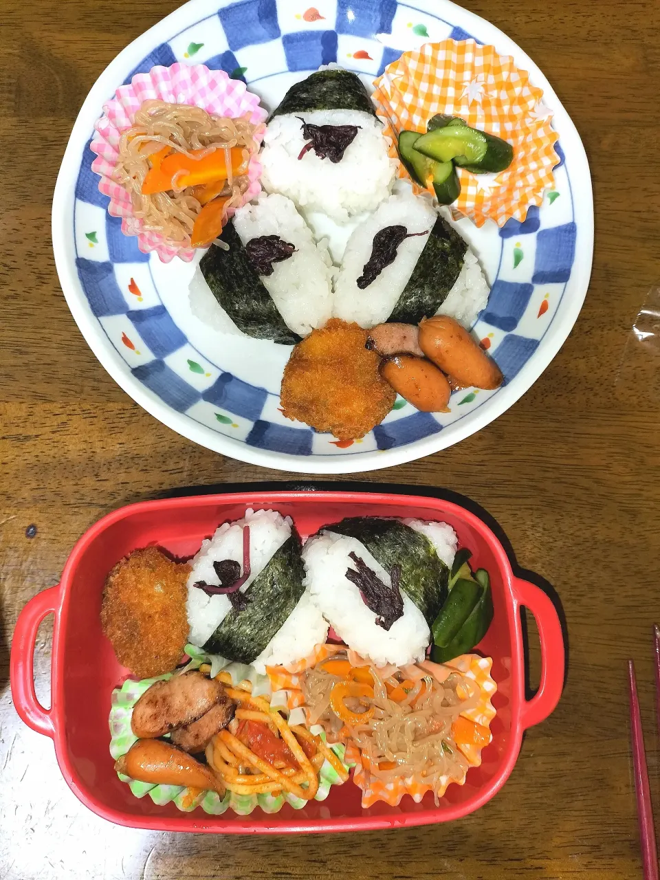 私弁当🍱と　旦那朝ごはん😄|miimiさん