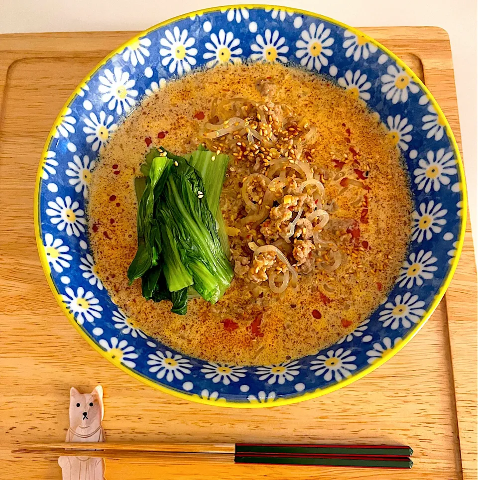 Snapdishの料理写真:つぶみそで作る！罪悪感ゼロ担々麺|Nagashima  Yukoさん