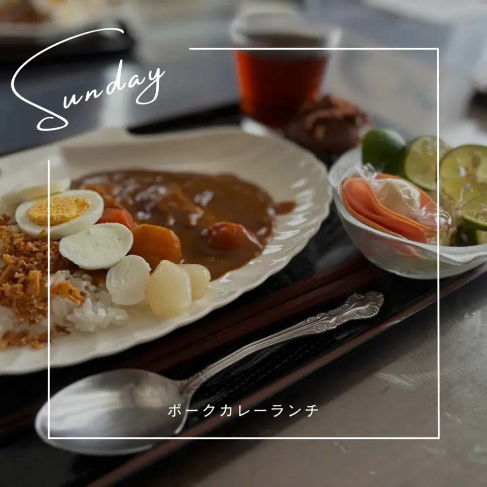 Snapdishの料理写真:ポークカレーランチ|いのっちさん