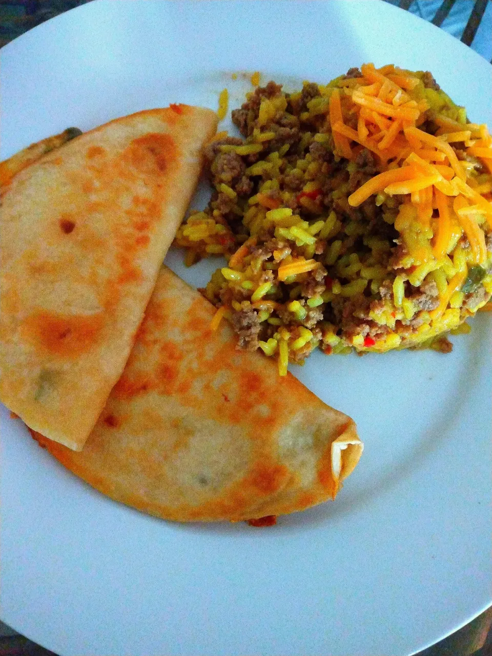 Snapdishの料理写真:Dirty Rice &  Cheesy Jalapeno tortillas|J Annさん