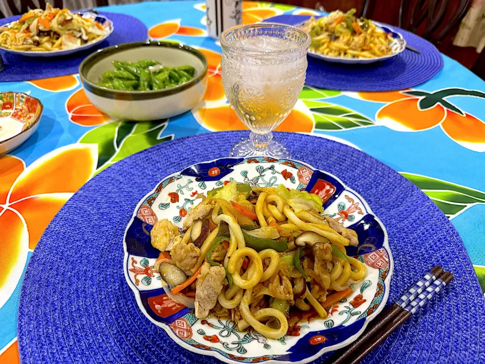 Snapdishの料理写真:焼きうどんのお夕飯でした‼️|Seikoさん