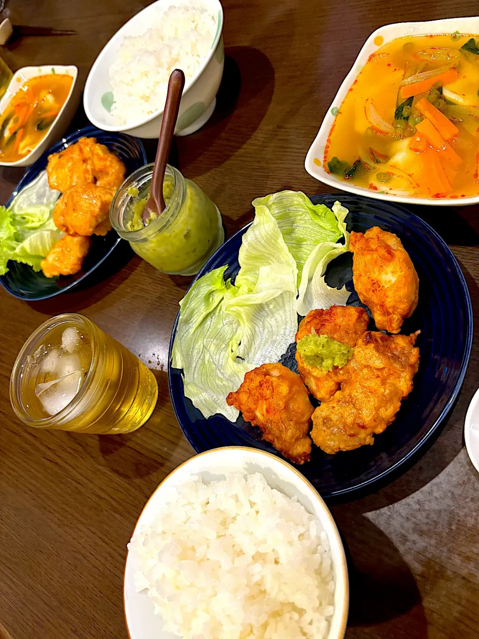 柚子塩鶏唐揚げ　餃子のチゲスープ　鉄観音茶|ch＊K*∀o(^^*)♪さん