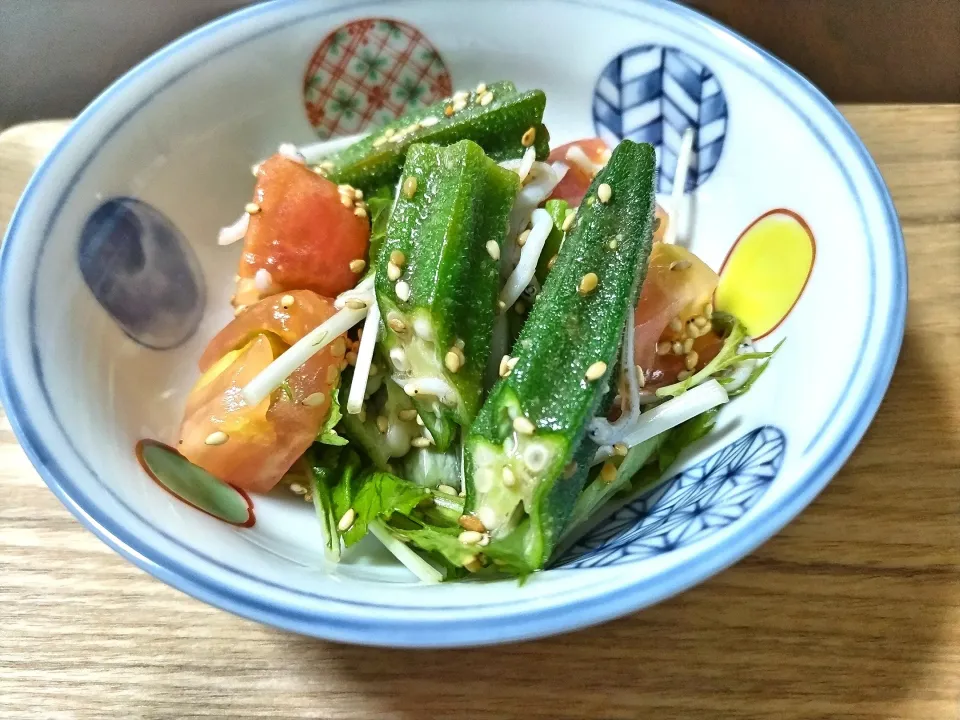 オクラとトマトの和物|vege食堂さん