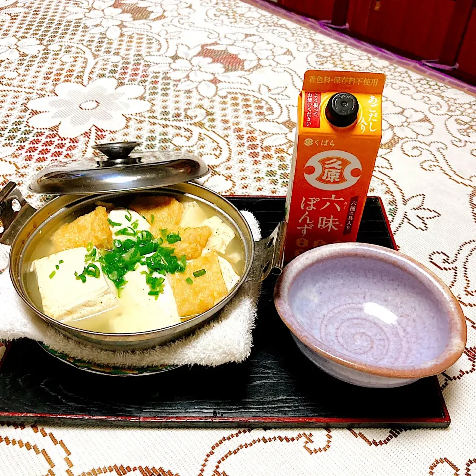 grandmaの晩ごはん☆ 嵐山の森嘉のお豆腐を頂いたから…湯豆腐で頂きました|kaoriさん