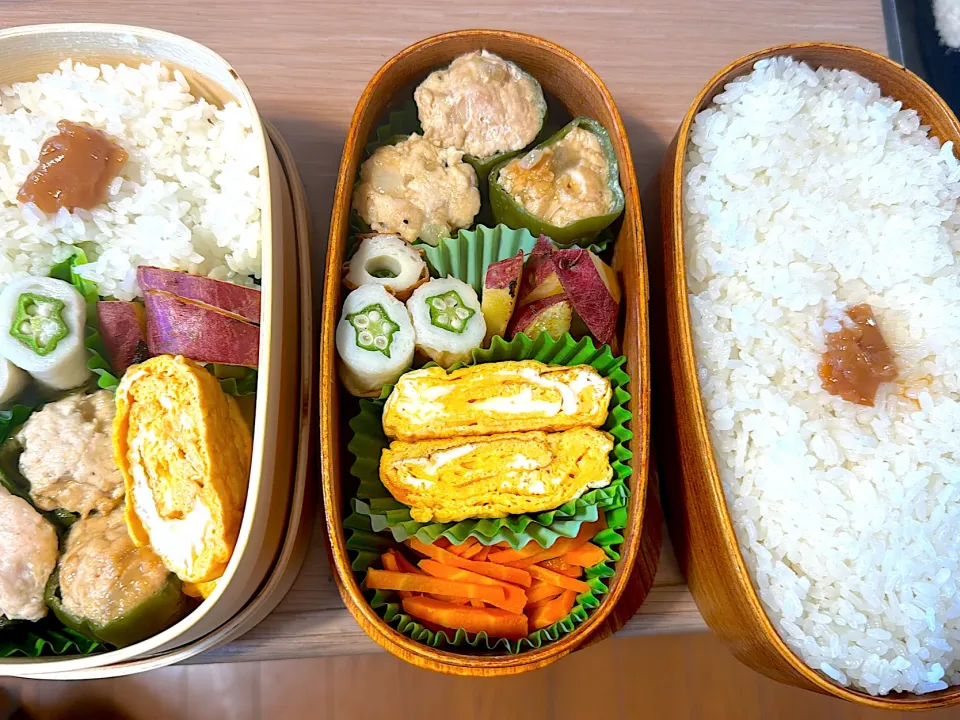 ピーマンの肉詰め弁当🍱|ふみふみさん