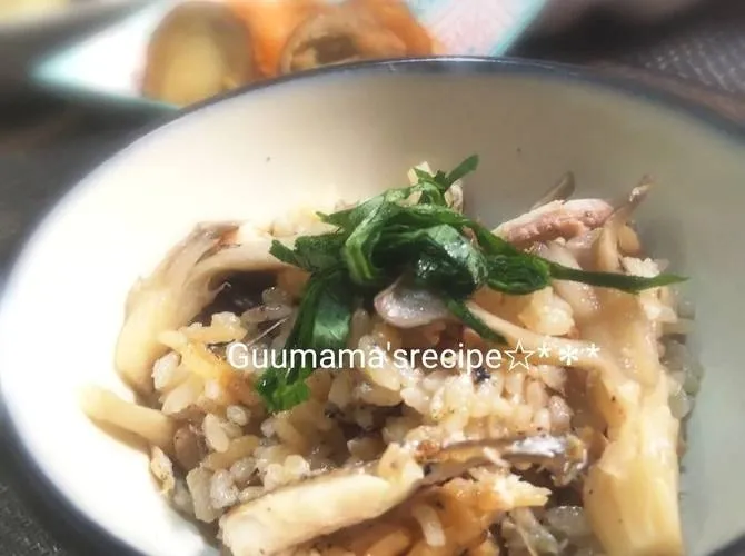 美味しい秋見つけた♡さんまとまいたけの炊き込みご飯|Guuママさん