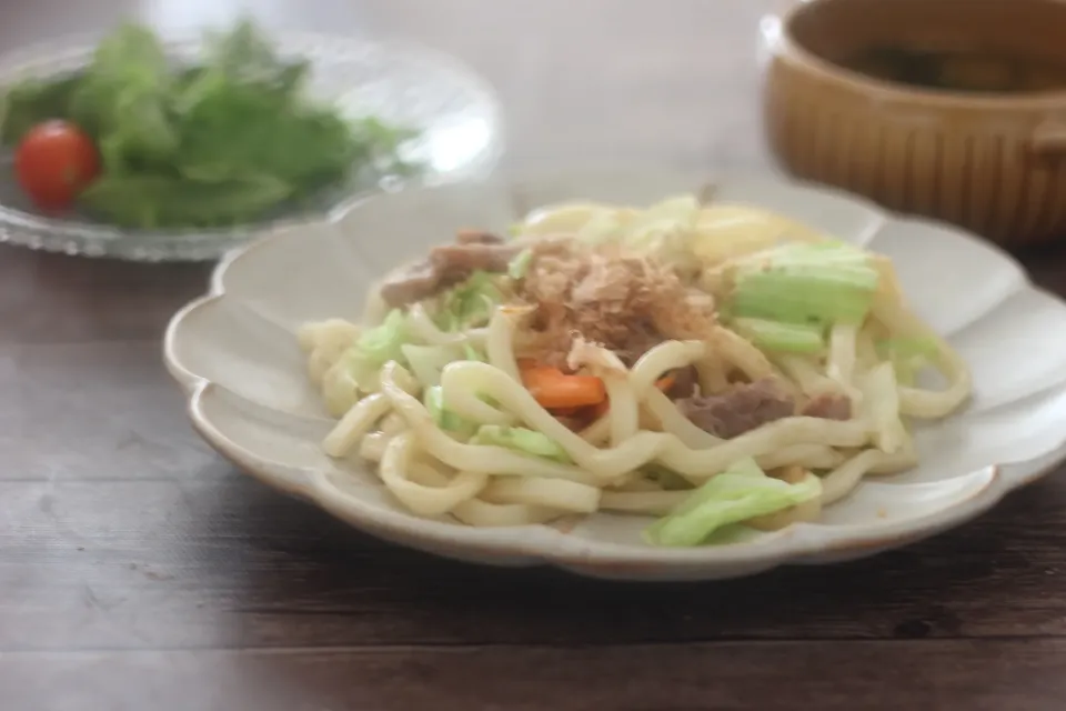 レンジで焼きうどん|ちいさなしあわせキッチンさん