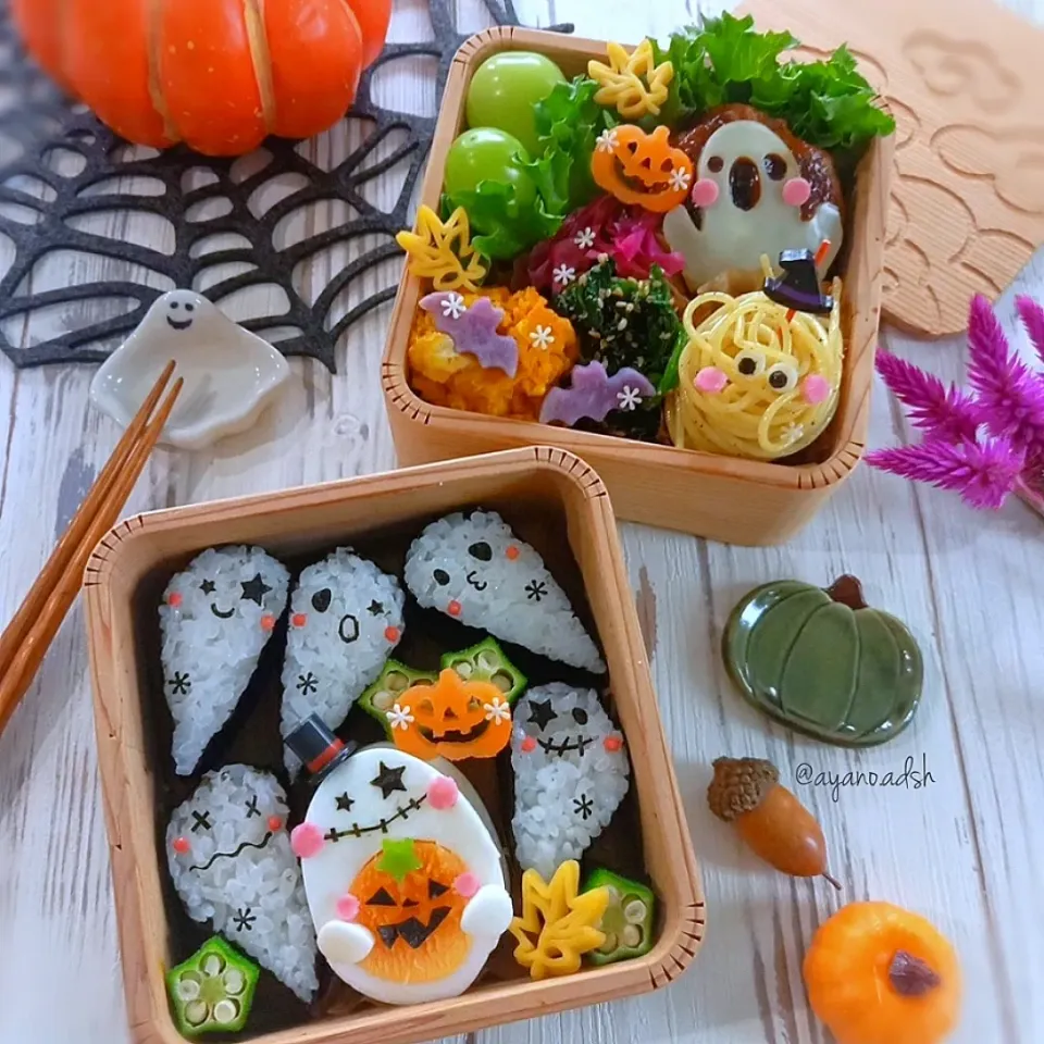 👻コバケちゃん握りのハロウィン弁当🎃|ayano.adshさん