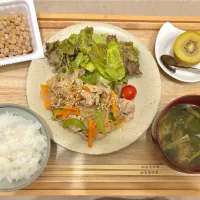 Snapdishの料理写真:豚肉春雨野菜炒め定食🥕🐖|susie5さん