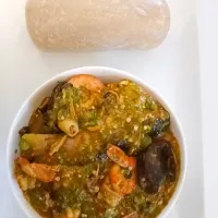 hot Eba (cassava flour);and okro soup|Excel Godsonsさん