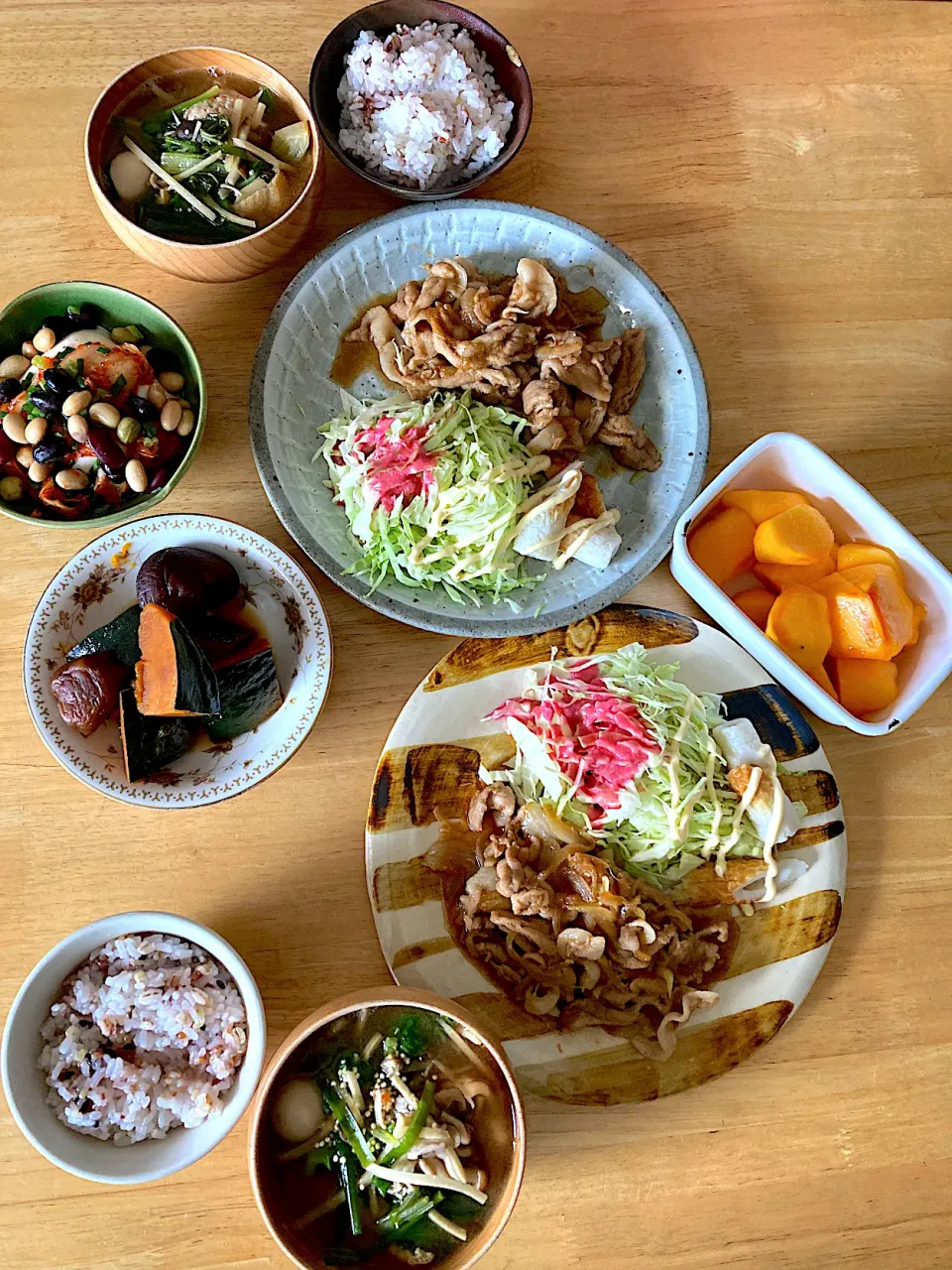 Snapdishの料理写真:生姜焼き定食🍀|さくたえさん