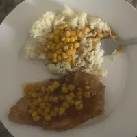 White rice, pork chop and corn gravy...|J Annさん