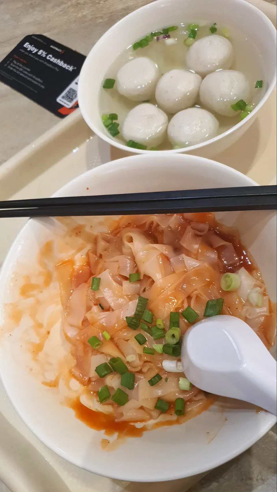 LiXin Fishballs noodles 🤤😋Kueh teow dry with ketchup + pork lard 🤤🤤🤤🎀💗|🌷lynnlicious🌷さん