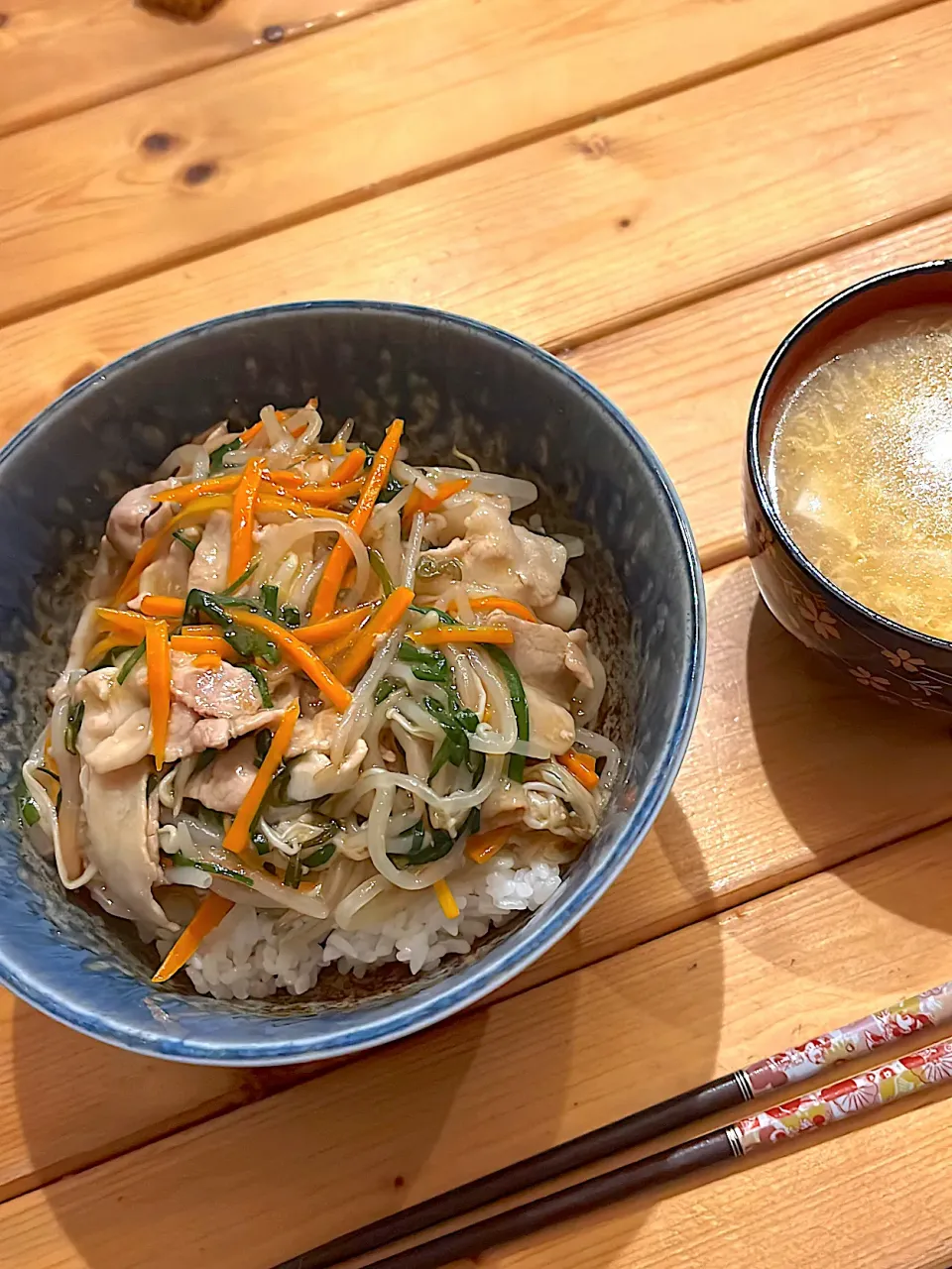 サンマー丼 & 豆腐と卵の中華スープ|ぺろたんさん