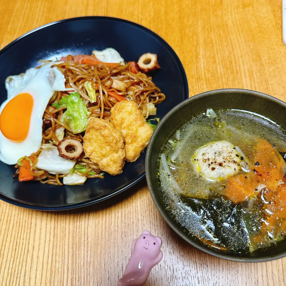 焼きそば
鶏団子スープ|naoさん