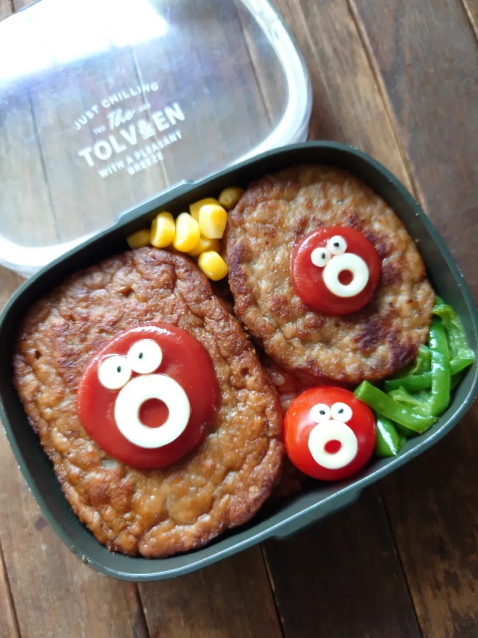 漢の…次女用🍱マルシンハンバーグとマルシンミニハンバーグのダブルバーグ弁当|ᵏᵒᵘさん