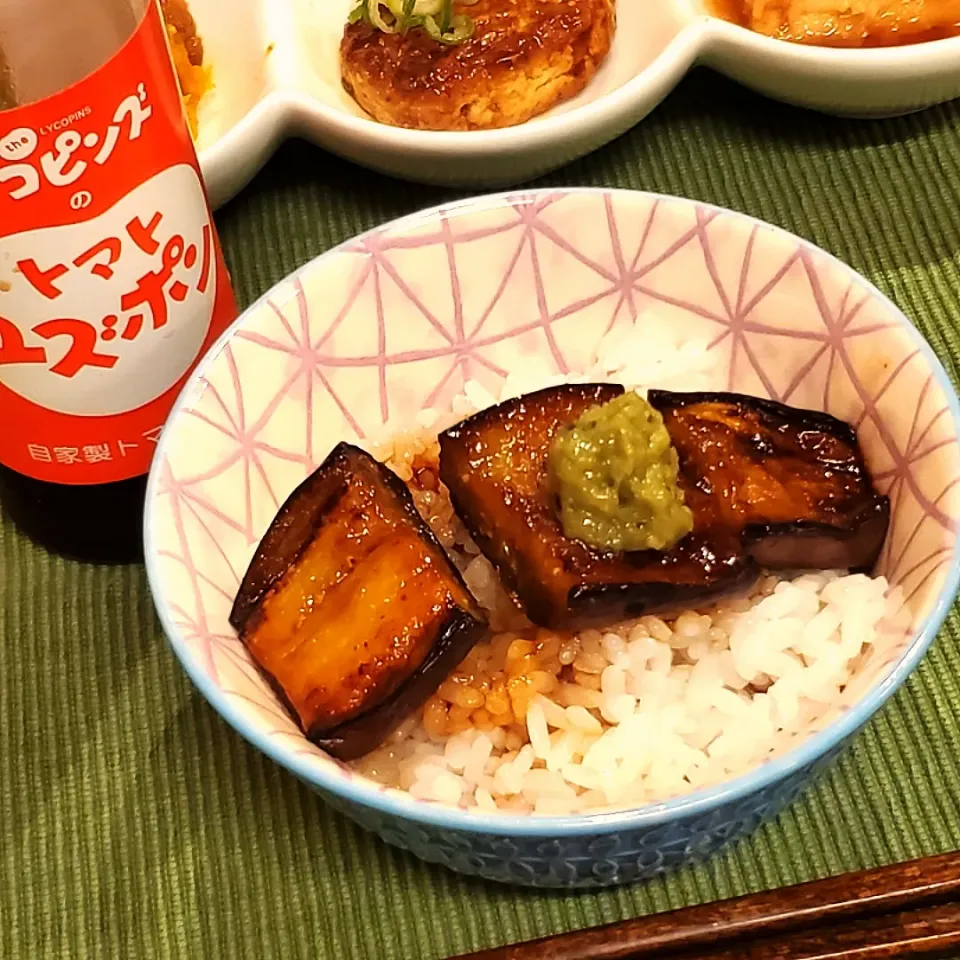 本澤さんの料理「茄子の蒲焼き丼」|オハナシマンさん