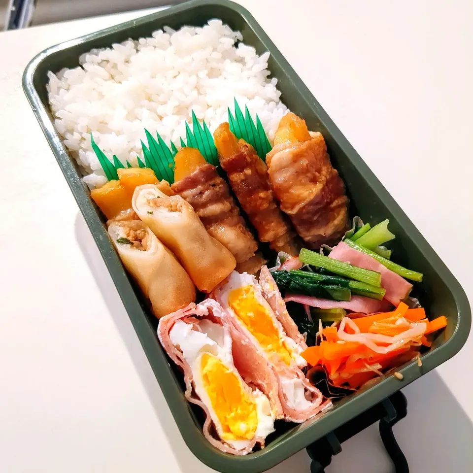 肉巻きポテト弁当🌷|きゅーさん