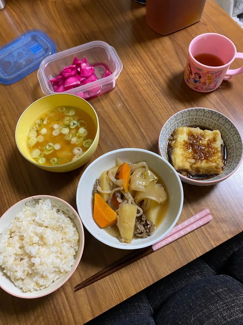 夜　肉じゃが､揚げ出し豆腐|みちくんさん