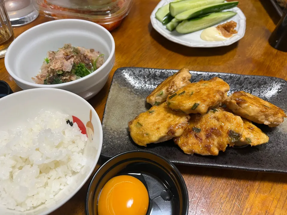 鶏つくねでお夕飯|さんだーさん