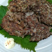 Snapdishの料理写真:ひき肉とごぼう、長芋のつくね焼き|samutanさん