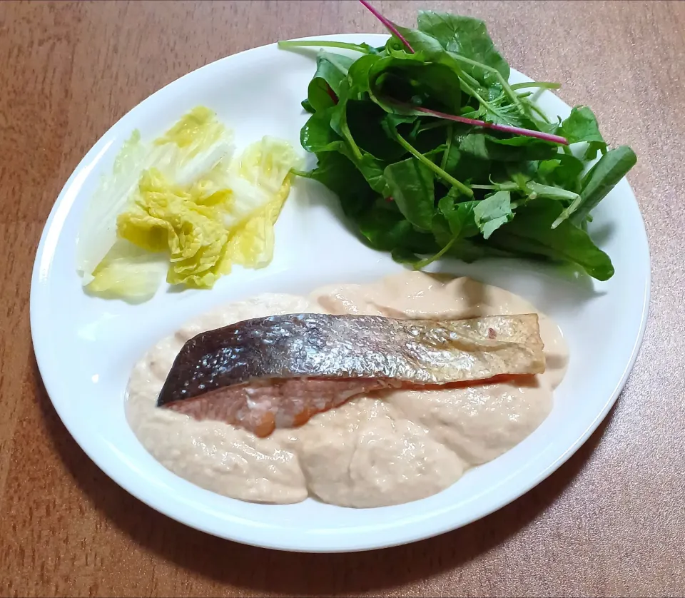 ナナの料理　秋鮭のソテーお豆腐味噌マヨソース|ナナさん