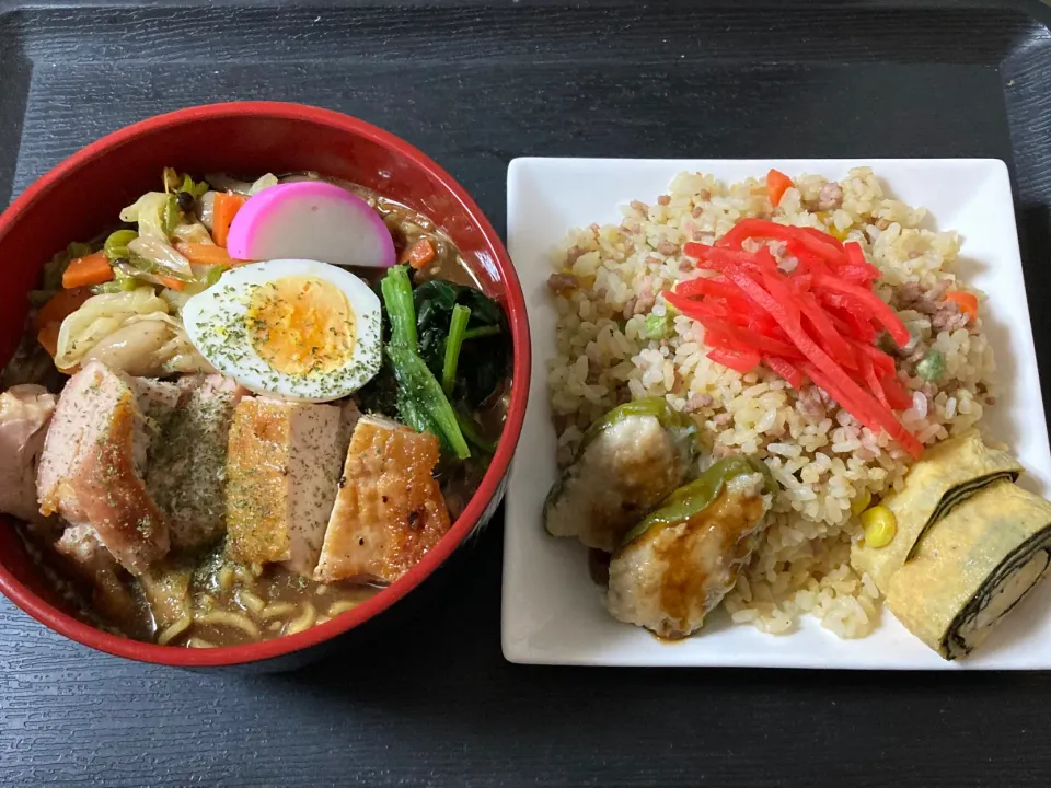 味噌ラーメン🍜＆炒飯|まちゃさん