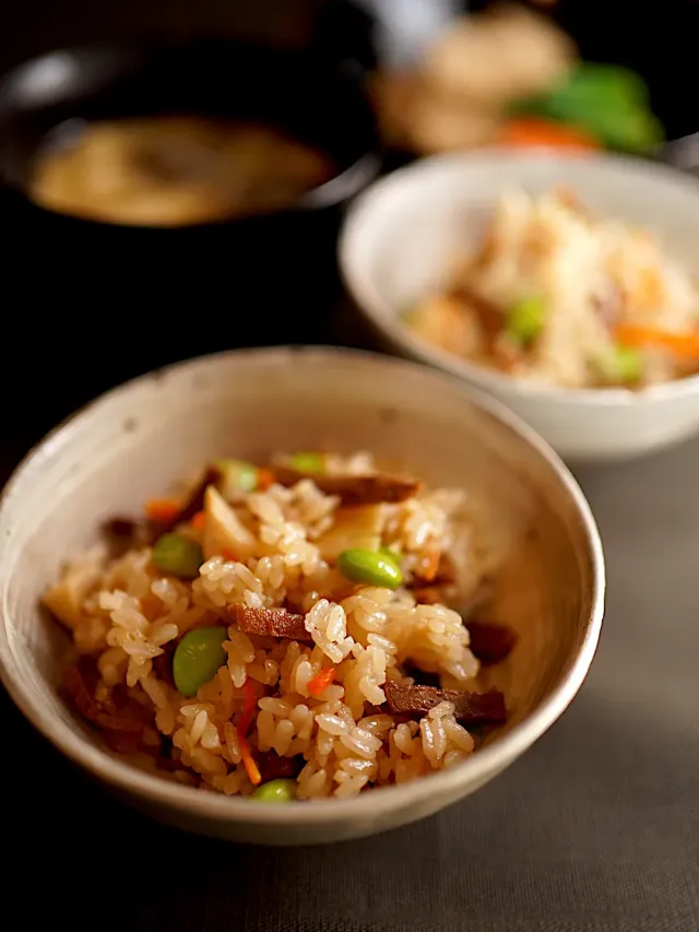 Snapdishの料理・レシピ写真:雪若丸でばらもん揚げの炊き込みご飯｜炊き映え、粒感、味わい、全てにブラボー！【雪若丸】に惚れた💛