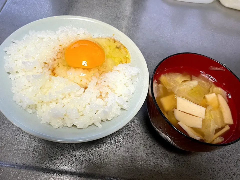 9/30 卵かけ御飯と白菜スープ|なかちゃんたまごさん