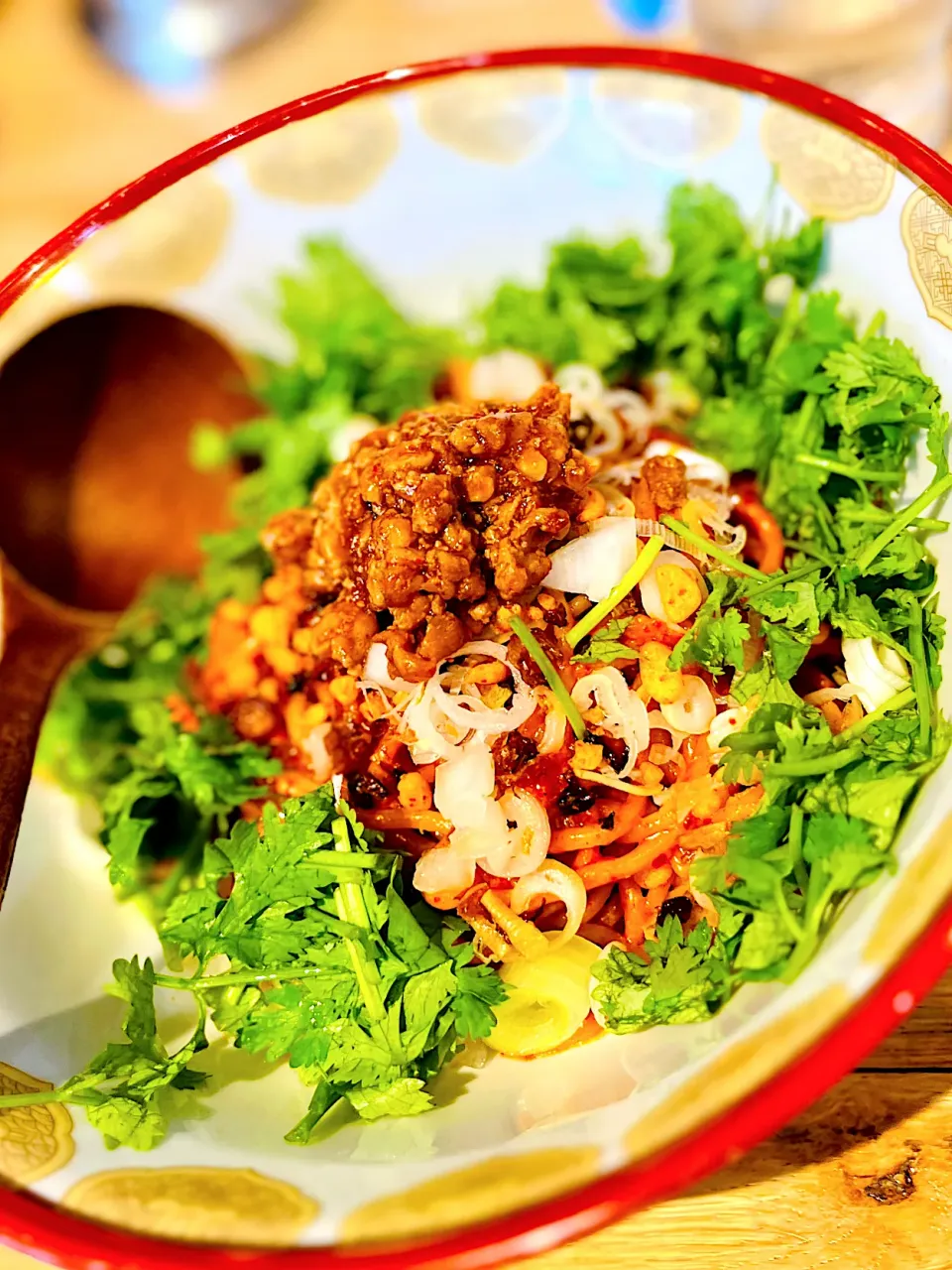 パクチー汁なし担々麺🌿 Coriander Dandan Noodles without Soup|アッコちゃん✨さん