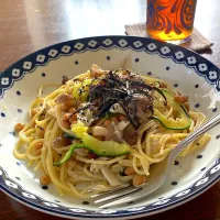 Snapdishの料理写真:ワンパン納豆パスタ|chakoさん