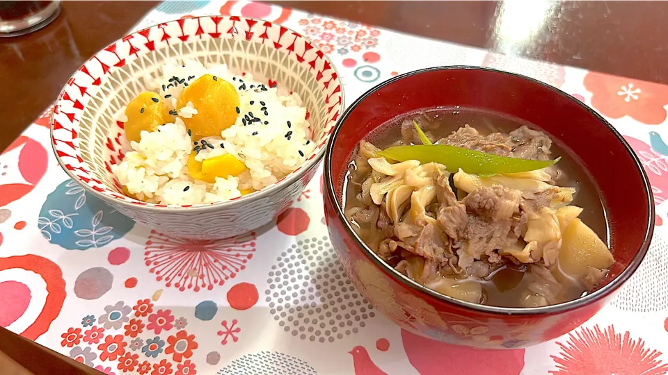 栗ごはんと山形芋煮|とみぃさん