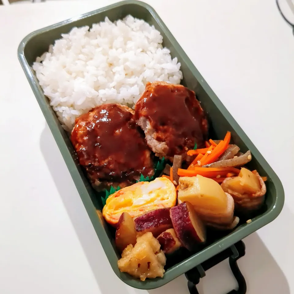 Snapdishの料理写真:デミハンバーグ弁当🌷|きゅーさん