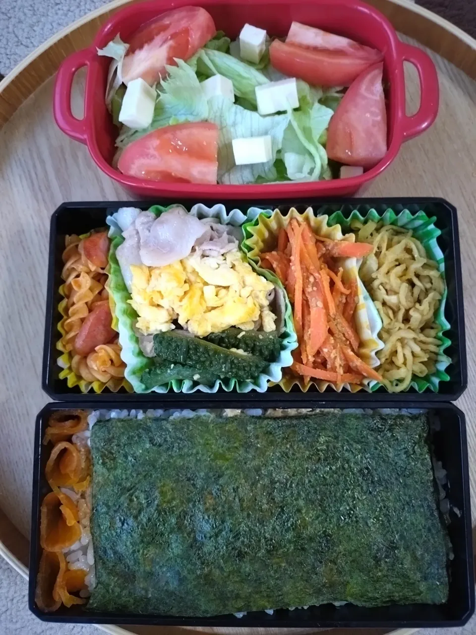 Snapdishの料理写真:🍀2024/1002(水)ゴーヤチャンプル弁当|ともちんさん