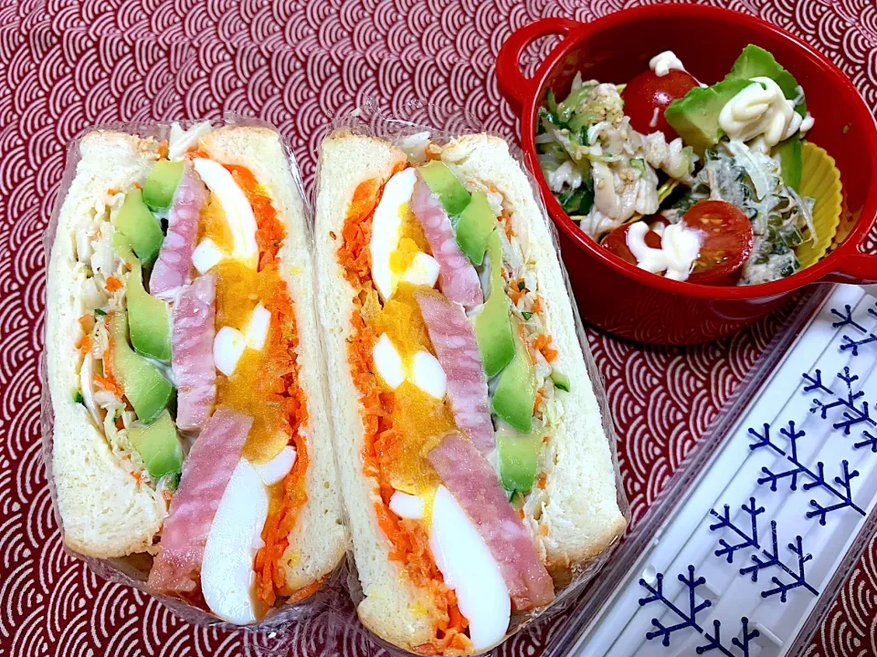 Snapdishの料理写真:サンドイッチ弁当🥪|がおりんさん