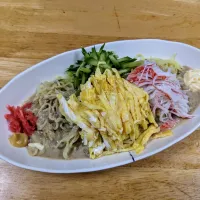 自作手作り！豆乳ベースの胡麻タレ風味の冷やし中華です。|トヨシと申します。さん