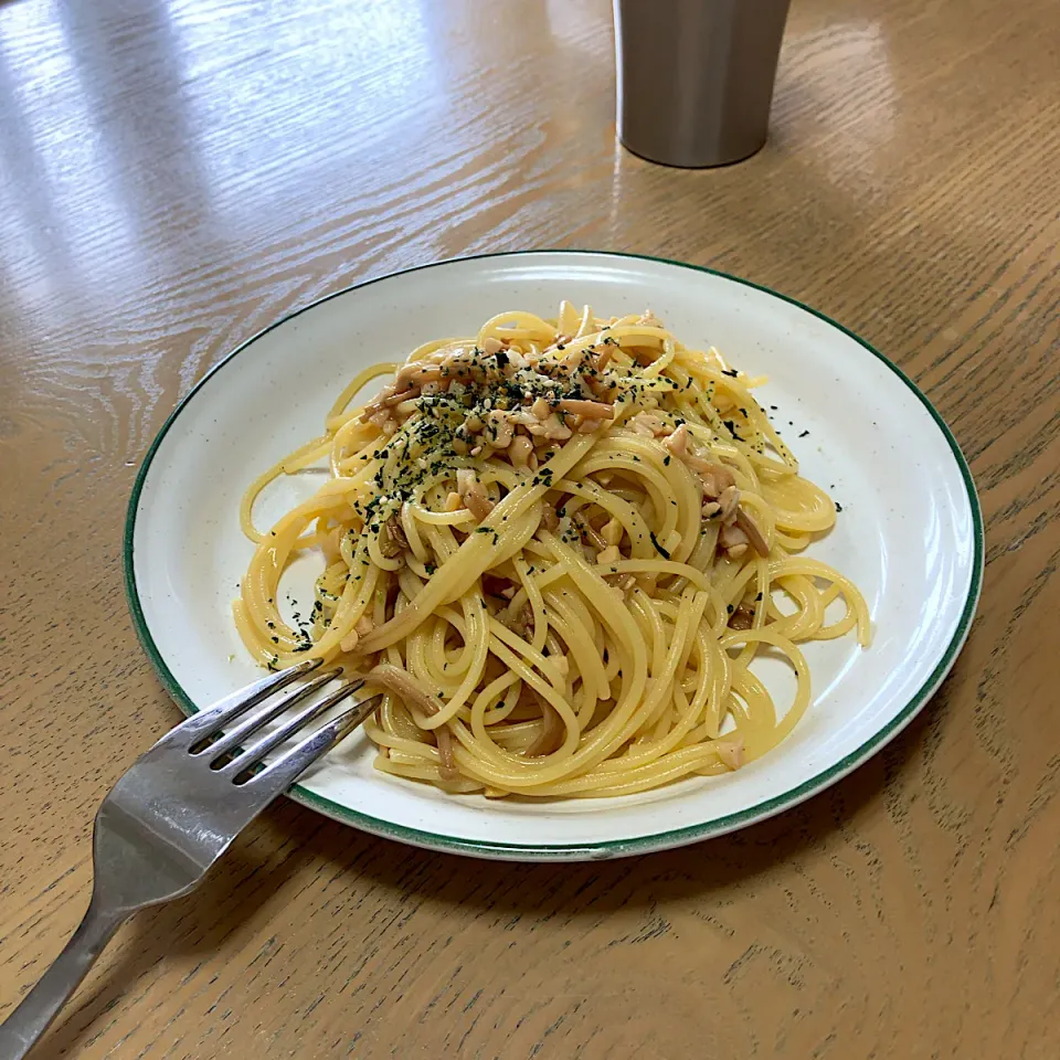 ひきわり納豆となめ茸のパスタ|Kojiさん