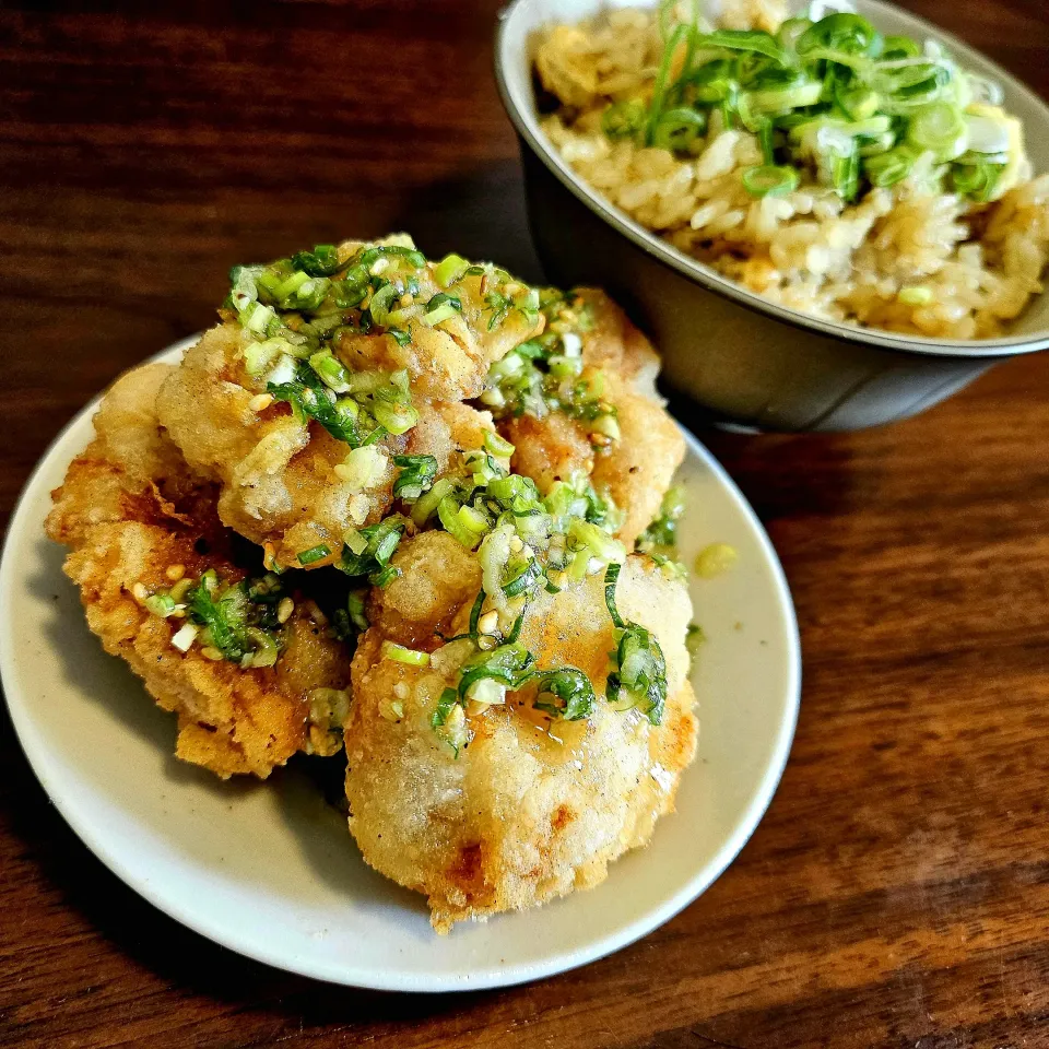 ねぎ塩だれ 鶏の唐揚げ|にきじろうさん