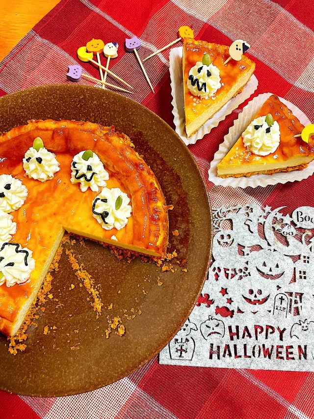 Snapdishの料理・レシピ写真:ハロウィン🎃チーズケーキ｜ハロウィンに配る手作りおやつ♪