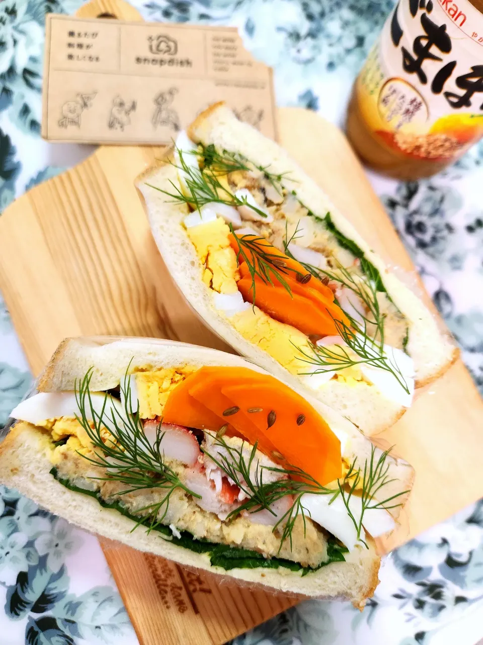 Snapdishの料理写真:🔷🐣たまごと🥔ポテトと柔らか味噌チキンのわんぱくサンド🥪🔷|@きなこさん