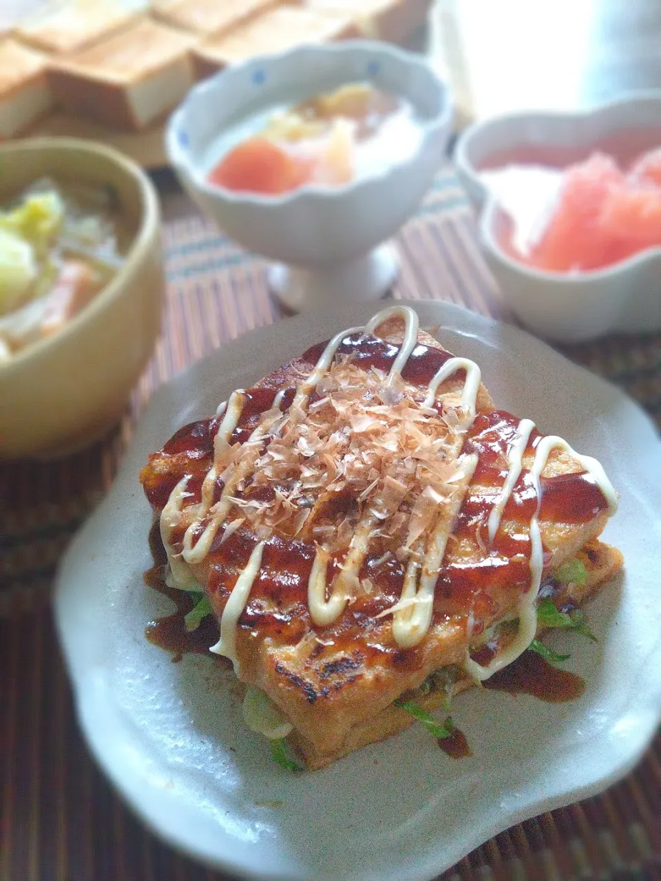 まりおさんの料理 お好み焼き風厚揚げ|まめころさん