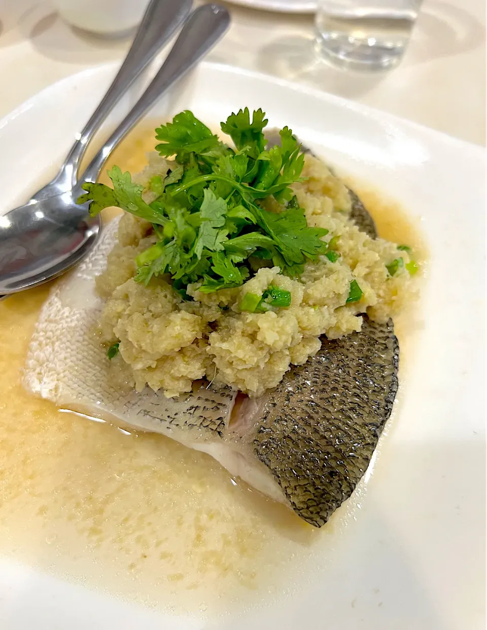 Steamed Jade Perch with Mashed Ginger in Jasmine Tea 姜蓉山水翡翠鱼|imigo_hieiさん