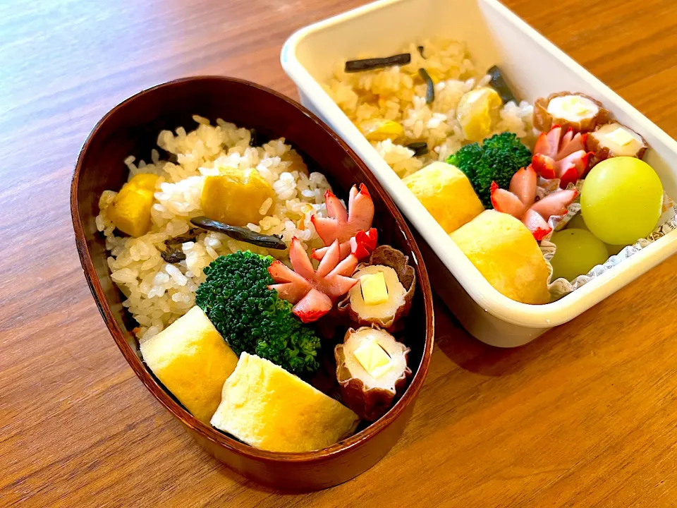 栗と山菜の炊き込みご飯弁当|みたらしさん