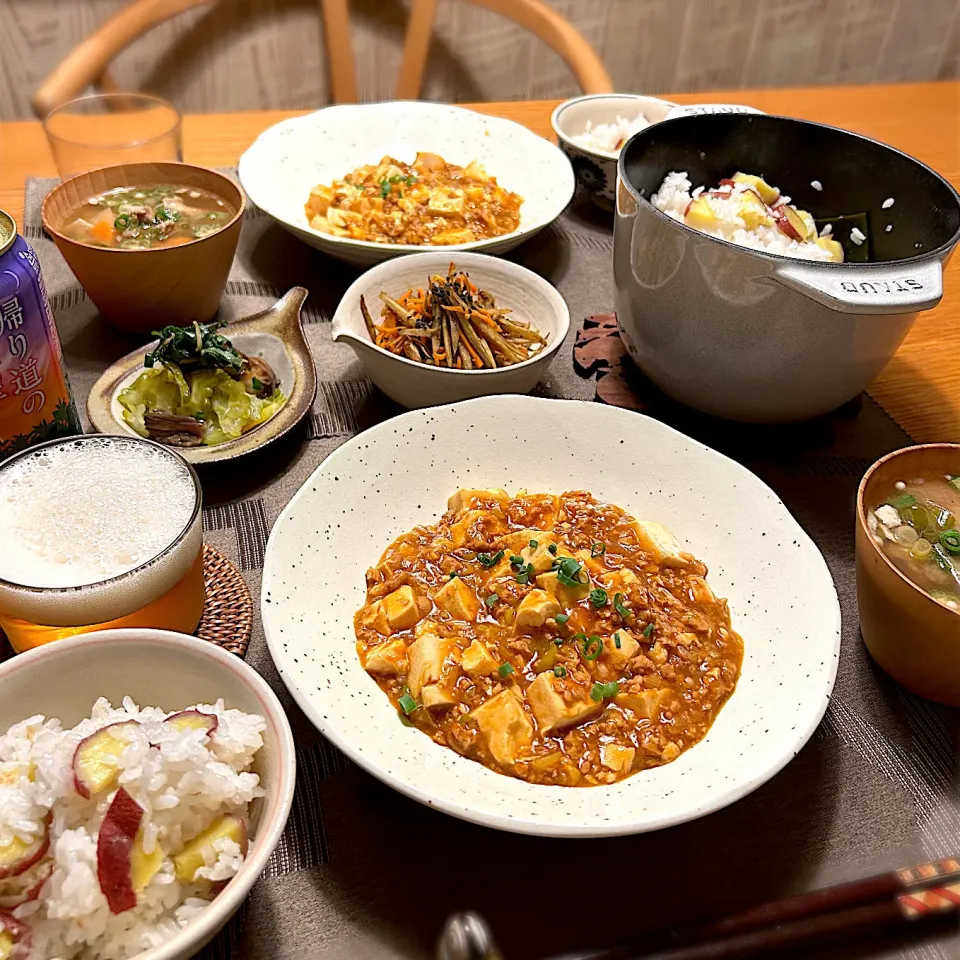 麻婆豆腐の晩ごはん|むぎこさん