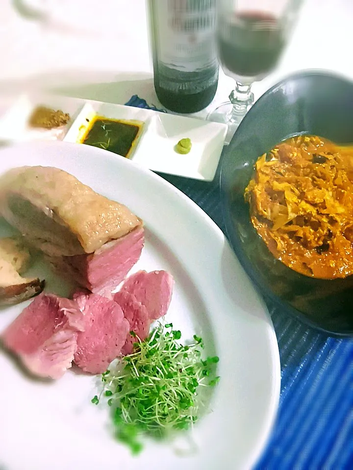 キャベツのスパイスカレーと自家製ハム🐖|setuさん