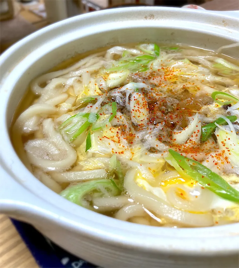 Snapdishの料理写真:肉たまとじうどん◥█̆̈◤࿉∥|さくらさん