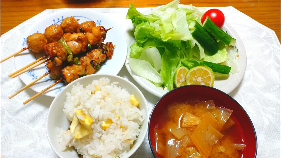 10/5の夕食
栗ご飯と焼き鳥|卯月さん