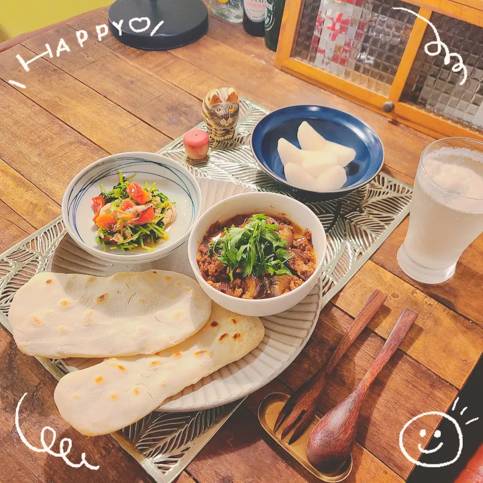 ベイガンキーマカレーとナン|KEITAさん